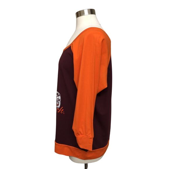 Womens Klutch Hokies Tee VT Virginia Tech 3/4 Sleeve Scoop Neck NWT SEE DETAILS - Picture 4 of 9
